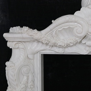 Manteau en pierre naturelle design personnalisé cheminée à statue en marbre blanc décorative d'intérieur pour <span class=keywords><strong>maison</strong></span> de luxe - Product Image 5