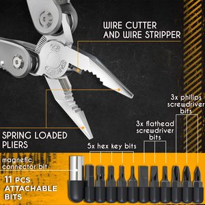 <span class=keywords><strong>Multiherramienta</strong></span> 24 en 1 con Mini Herramientas, Navaja, Alicates y 11 Puntas para Trabajo, EDC, Camping, Senderismo y Supervivencia - Product Image 3