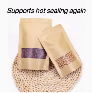 Nhà Máy Bán buôn với cửa sổ trong suốt chống ẩm dây kéo nâu kraft giấy nhựa dọc Nut bao bì túi - Product Image 6