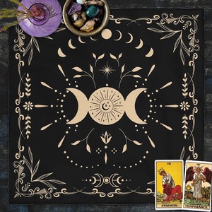 Kain lap meja naga ular emas <span class=keywords><strong>Tarot</strong></span>, perlengkapan sihir dekorasi rumah seni dinding sihir Spiritual persegi - Product Image 4