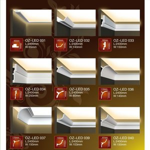 Moulure de <span class=keywords><strong>corniche</strong></span> LED en PU, moulure de plafond en polyuréthane pour éclairage <span class=keywords><strong>indirect</strong></span>, pour la décoration intérieure de maisons, villas et hôtels - Product Image 6