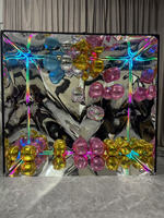 Boîte de photomaton personnalisée en miroir argenté compatible iPad et appareil photo, panneau de fond carré à sequins, magazine avec ballons en feuille d'argent