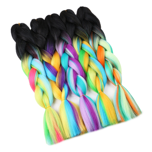 100g for Ombre Rainbow Mixed Color Jumbo <strong>Braids</strong> Heat Resistant Synthetic Braiding Hair 24 Inch <strong>Box</strong> <strong>Braids</strong> <strong>Dreadlocks</strong> - Product Image 3