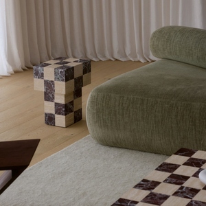 Travertin et Rosso Levanto <span class=keywords><strong>Table</strong></span> basse carrée en marbre naturel <span class=keywords><strong>Table</strong></span> en damier <span class=keywords><strong>Table</strong></span> basse en marbre moderne - Product Image 4