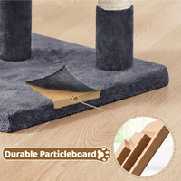 Arbre à chat, griffoir et condo intégrés, maison pour chat en peluche gris foncé et sisal, perchoir compact pour affûter les griffes