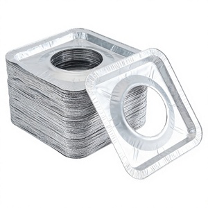 Protège-brûleurs <span class=keywords><strong>de</strong></span> cuisinière jetables en aluminium, revêtements carrés en mousse pour brûleurs à <span class=keywords><strong>gaz</strong></span> - Product Image 2