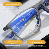 Lunettes de lecture photochromiques tendance pour hommes et femmes, verres progressifs multifocaux, anti-lumière bleue, changement de couleur, lunettes professionnelles