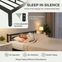 Großhandel Hotel Schlafzimmer Heim-Möbel Werkzeugfreie Einfache Montage Schwarzes 12 Zoll Basic Einzel-Metallbettgestell