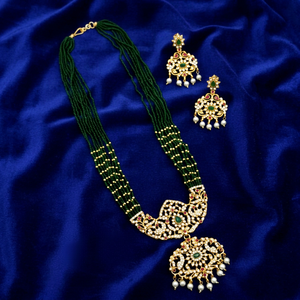 Juego de Joyería Nupcial para Mujer de Latón Chapado en Oro Vintage de Alta Calidad al por Mayor con Cristales, Collar Largo y Pendientes Certificados - Product Image 1