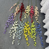 Composition florale artificielle élégante violette à 5 branches en forme de colombe pour décoration de salle de mariage, arrangement de plafond en soie, allée extérieure