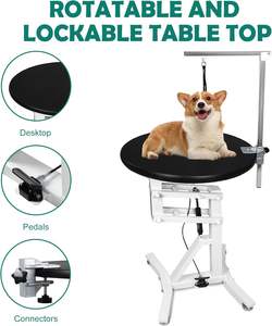 Peluquería para mascotas, elevador redondo iluminado negro, eléctrico para cochecito de espectáculo hidráulico con Led para <span class=keywords><strong>mesa</strong></span> de aseo para perros y gatos - Product Image 2