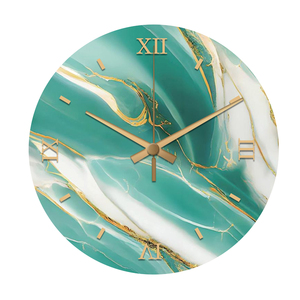 12 Inch Modern Design Creative Marble Glass <strong>Wall</strong> <strong>Clock</strong> for Home Decor Promotional Gift <strong>Clock</strong> <strong>Wall</strong> - Product Image 1