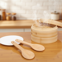 Cuillère à riz classique personnalisée en bois naturel durable antiadhésive, très vendue, pour cuiseur à riz de cuisine