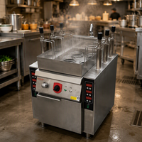 Cuisinière à nouilles verticale en acier inoxydable à six bacs RKMF-PS166, cuisinière à nouilles électrique à haute efficacité