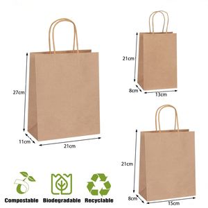 Sacs de courses en papier kraft écologiques personnalisés avec votre propre logo - Product Image 6