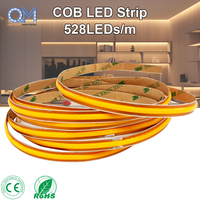 Bande lumineuse LED COB DC12V/24V, mini-bandes LED COB découpables de 8 mm, 528 LED, 4000K-6000K, IP20, lumière LED COB de 8 mm