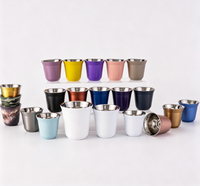 Ensemble de tasses à espresso en acier inoxydable 304 à double paroi isolées sous vide avec logo personnalisé pour cadeau
