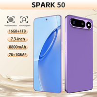 Smartphone Spark 50, écran HD de 7,3 pouces, grand stockage 16+1 To, batterie de 8800 mAh, performances fluides pour les jeux décontractés et la navigation