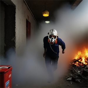 Respirator wajah penuh penting untuk perlindungan Gas beracun dan pelarian api - Product Image 6