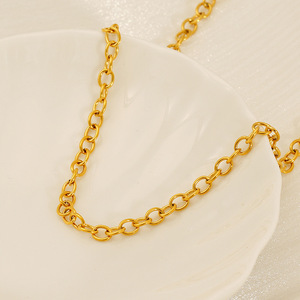 ZOGXIN Gold Plated O-Chain Necklace And <b>Bracelet</b> <b>Set</b> 18K Purity Geometric Design Everyday Wear Jewelry For Women - Product Image 3
