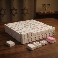 Jeu de Mahjong Américain Juif en Mélamine 30mm, Édition Deluxe Style Occidental avec Sac de Transport et Règle à Tuiles Inclus – Cadeau Idéal