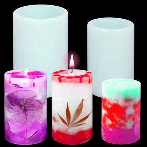 Cetakan Resin Epoxy DIY Berbagai Ukuran, Cetakan Lilin Silinder, Cetakan Silikon untuk Pembuatan Lilin Pilar - Product Image 1