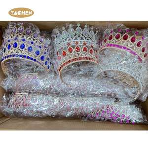 YACHEN 럭셔리 합금 라인 석 파티 티아라와 크라운 여성용 웨딩 생일 파티 크라운 헤어 액세서리 - Product Image 6