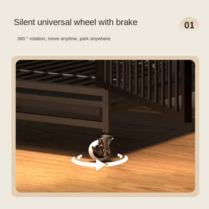 Katlanabilir İç Mekan Metal Kedi Kafesi, Evde Kullanım İçin Tuvaletli, Ekstra Geniş Alanlı, Güçlendirilmiş Kare Boru Çerçeveli - Product Image 4