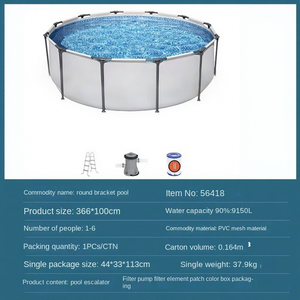 Grande piscine ronde en PVC et PC pour adultes et enfants, piscine gonflable familiale et hors sol pour la baignade en plein air - Product Image 5