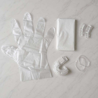 Kit de coloration capillaire jetable imperméable avec cape en plastique, protège-oreilles et gants pour salon de coiffure et usage domestique