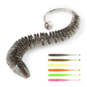 Esca Morbida in Plastica Spinpoler, Verme in <span class=keywords><strong>Silicone</strong></span> 0.3g/0.5g/0.8g, Esca Artificiale per Trota e Spigola, Attrezzatura da Pesca - Product Image 1