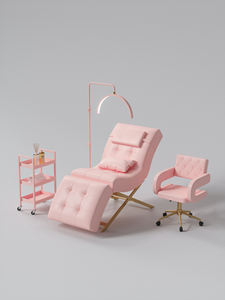 Sillón de Salón con Ajuste Manual para Extensiones de Pestañas, Multicolor, Tapizado, para Salón de Belleza - Product Image 3