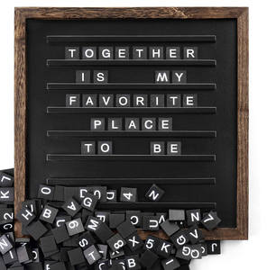 <span class=keywords><strong>Tableau</strong></span> d'affichage rustique en bois et feutre pour messages et annonces, avec lettres interchangeables - Product Image 1