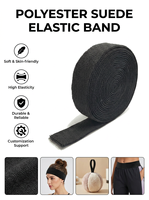 Pita Elastis Tenun Imitasi Katun Tahan Lama Berkualitas Tinggi dengan Lapisan Suede Poliester untuk Aksesori Mandi & Tali Pakaian