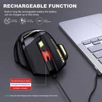 Ratón Óptico Inalámbrico para Juegos M02 USB 2.4GHz, 7 Botones, Luz RGB Intermitente, Botón de Disparo, 3200dpi, Rueda de Desplazamiento de Cuatro Direcciones, Ergonómico
