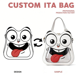 One Stop <b>Anime</b> Ita Bag Badge <b>Keychain</b> Plush Custom Supply Ita Touch Designer Women's Backpacks Lather Best Quality - Product Image 2