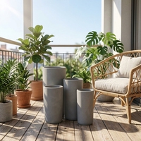 Support de pot de fleurs en fibre de verre de style minimaliste moderne, fabriqué en Chine, grand cylindre, pour plantation intérieure/extérieure
