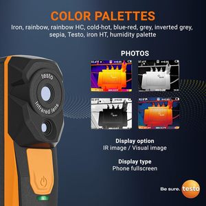 Testo 860i <b>Wireless</b> Thermal Imaging <b>Camera</b> IPhone/Android Compatible USB-C Cable Handheld Infrared <b>Camera</b> 256x192 Measurement - Product Image 5