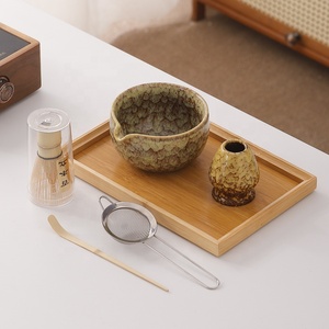 Bol à matcha japonais personnalisé avec bec verseur et fouet, cuillère à matcha, support de fouet, kit matcha 5 pièces pour la cérémonie du thé matcha - Product Image 4