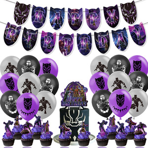 Decoraciones <span class=keywords><strong>de</strong></span> Fiesta <span class=keywords><strong>de</strong></span> Superhéroe Pantera Negra, Globos <span class=keywords><strong>de</strong></span> Papel, Pancarta, Adornos para Pastel, Artículos para Fiestas <span class=keywords><strong>de</strong></span> <span class=keywords><strong>Cumpleaños</strong></span> <span class=keywords><strong>de</strong></span> Uso Interior - Product Image 2