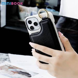 Minibook custom Cellular Saffiano Phone bags Case mirror cinturino da polso card sliding lanyard wallet phone case per Iphone 14 - Product Image 3