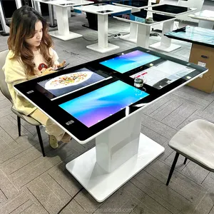 Factory Prices 21.5 Inch 4 Screen Smart Touch Table Android Interactive Restaurant Wireless Charging For Restaurant Coffee