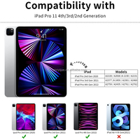 Étui à rabat en silicone souple pour iPad Pro 11 pouces 2022, 4e génération 2021, 3e génération 2020, 2e génération, avec porte-crayon, Funda