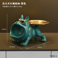 Décoration de rangement en résine en forme de bouledogue, style luxe léger, pour salon, meuble à chaussures, plateau d'entrée, décoration de déménagement, cadeau