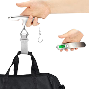 Báscula de equipaje electrónica de viaje colgante de 50kg, tamaño de bolsillo portátil, batería LCD Digital de acero inoxidable 304, Maleta de etiqueta privada - Product Image 4