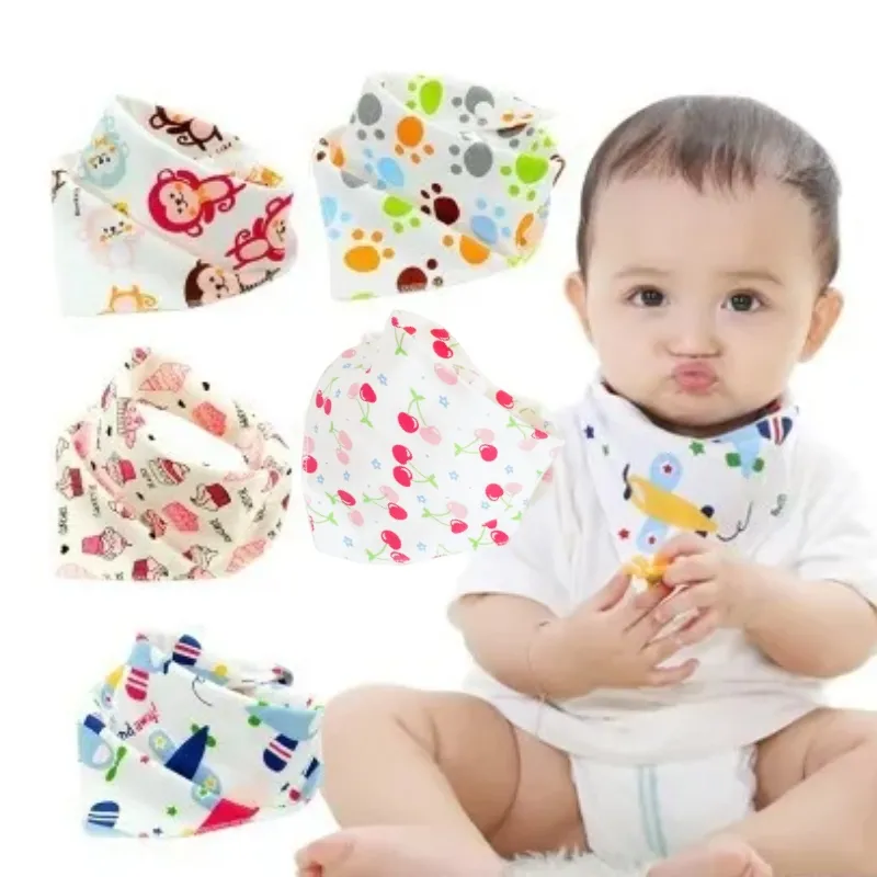 High quality cheap custom cotton baby drool bibs with button High quality cheap custom bandana baby bibs