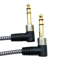 Dual Right Angle 6.35mm TRS Balanced Cable 1/4 Inch Male to Male Shielded Audio Interconnect for Mixer Studio Recording