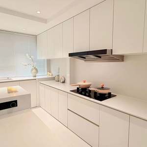 Juego de Muebles de Cocina Modernos Personalizados en Color Blanco, Isla de Madera, Material de Tablero de Melamina, Estructura de Madera, Panel de Puerta Lacado para Apartamentos - Product Image 6