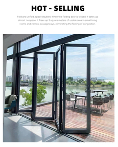 SHUNUO Puertas de Tabique Plegables Modernas de Vidrio Tipo Acordeón Puerta Corredera Interior para Baño con Acabado Polimérico - Product Image 4