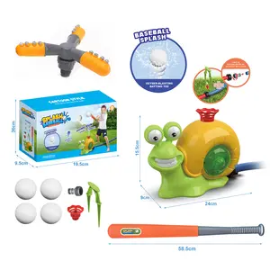 2024 Beat Selling Water Spray Sprinkler Baseball Set 360 Rotating Backyard 2 In 1 Snail Summer Water Game For Kids Outdoor Toys